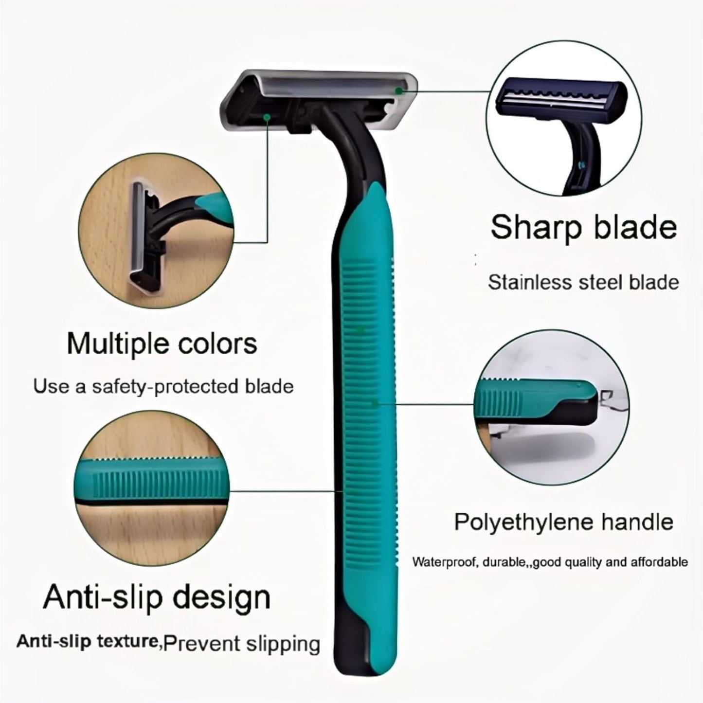 Bulk hotel and travel disposable razors - eco-friendly manual razors, hotel bathroom guest supplies, travel shaving kits, wholesale beauty products with shaving cream (1)