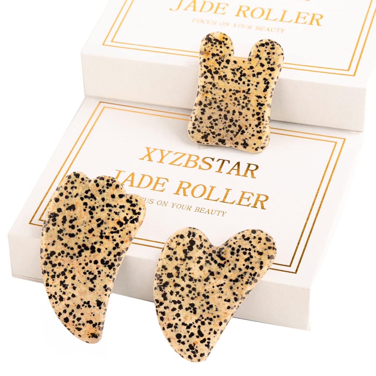 Jade Roller for Face, Facial Roller Massager Skin Care Tool, Gua Sha Facial Tools for Face, Neck, Eyes, Reduce Puffiness of The Skin