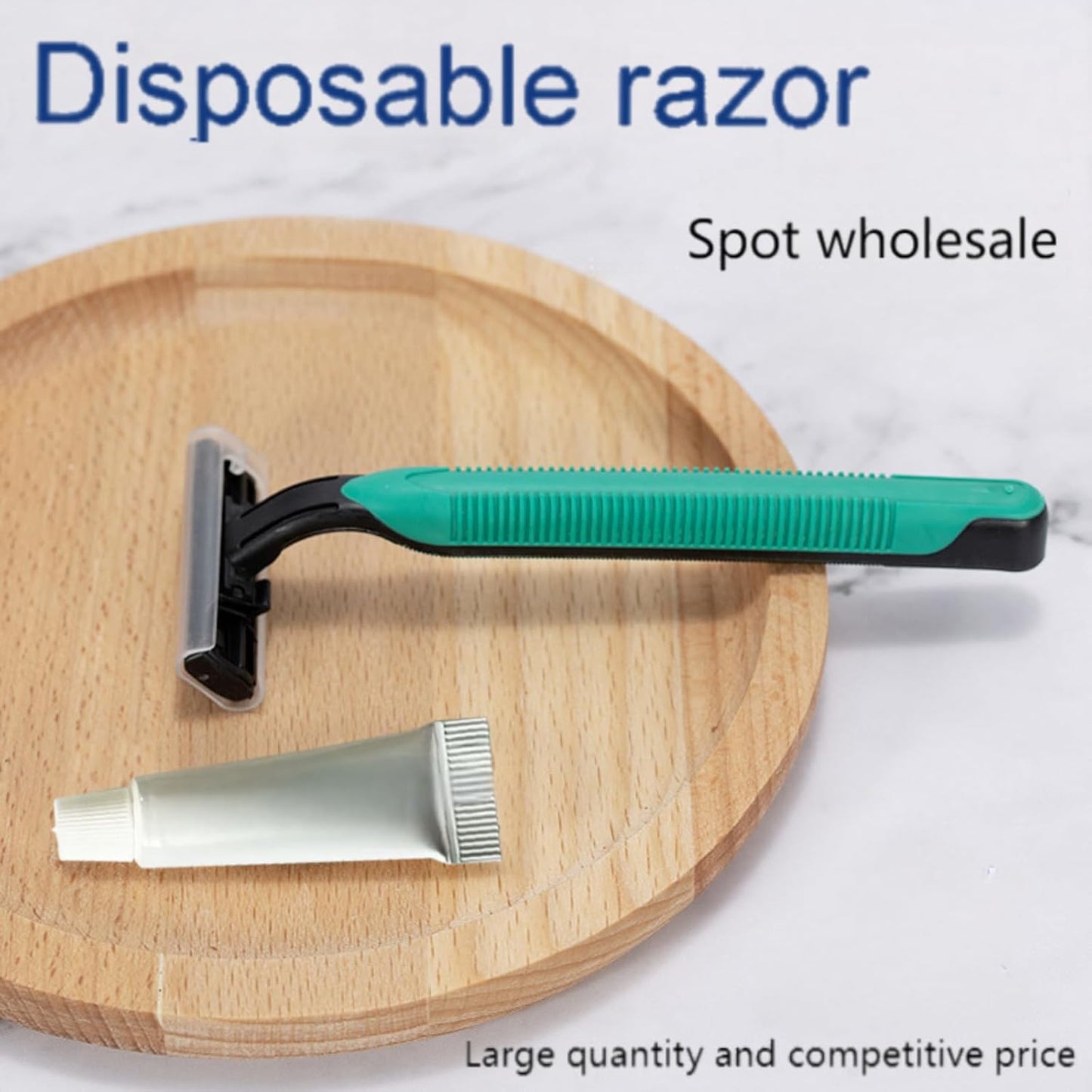 Bulk hotel and travel disposable razors - eco-friendly manual razors, hotel bathroom guest supplies, travel shaving kits, wholesale beauty products with shaving cream (1)
