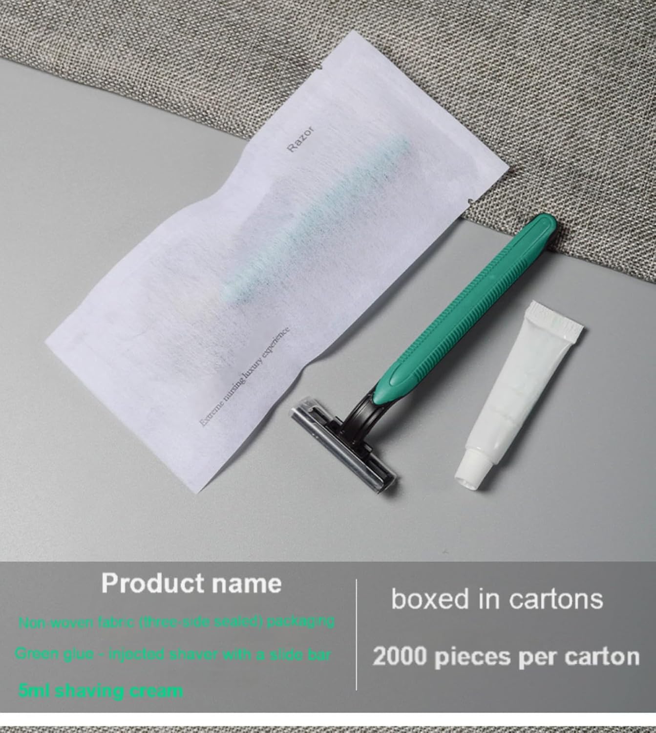 Bulk hotel and travel disposable razors - eco-friendly manual razors, hotel bathroom guest supplies, travel shaving kits, wholesale beauty products with shaving cream (1)