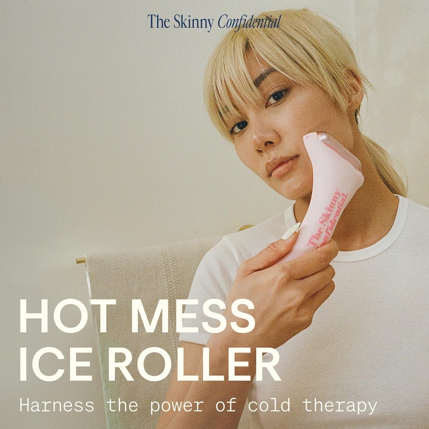 The Skinny Confidential HOT Mess Ice Roller for Face - Facial Roller Skincare Tools Contour, Tighten & De-Puff Skin - Self Care Beauty Gift for Women & Men for Clear, Radiant & Smoother-Looking Skin