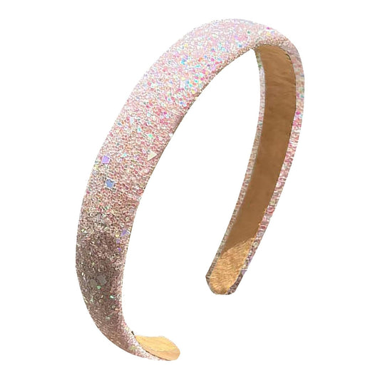 Glitter Sequins Girls Headbands Sparkly Hard Headbands For Girls Non Slip Headbands For Toddler Girls Cute Hair Accessories For Women And Girls Teen Beauty Products under 5 (Pink, One Size)