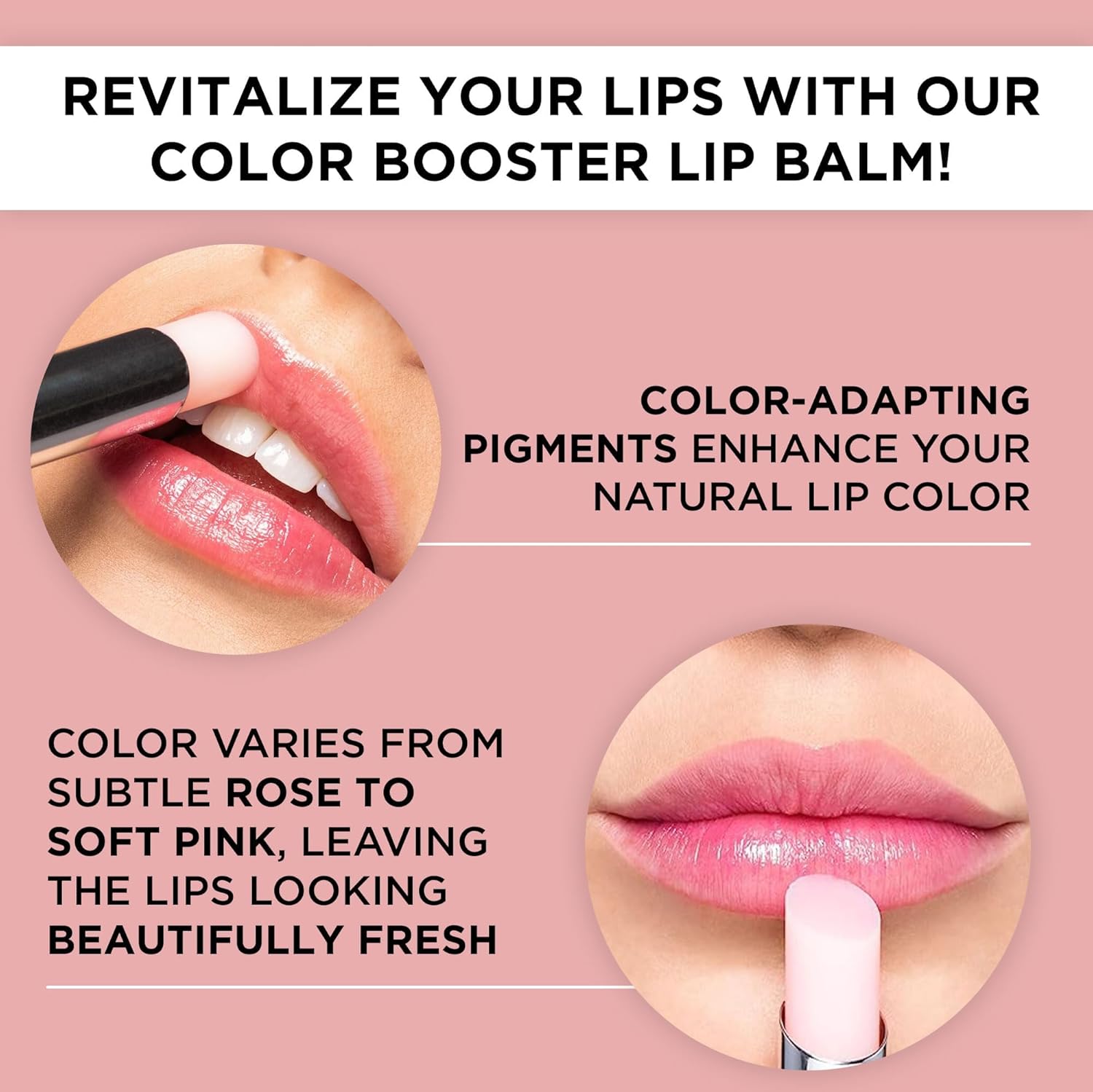 ARTDECO Color Booster Lip Balm in boosting pink - nourishing lip balm with color-adapting pigments - lip plumper with spearmint flavor - prevents dryness & chapping - lip care with kernel oil - 0.1 Oz