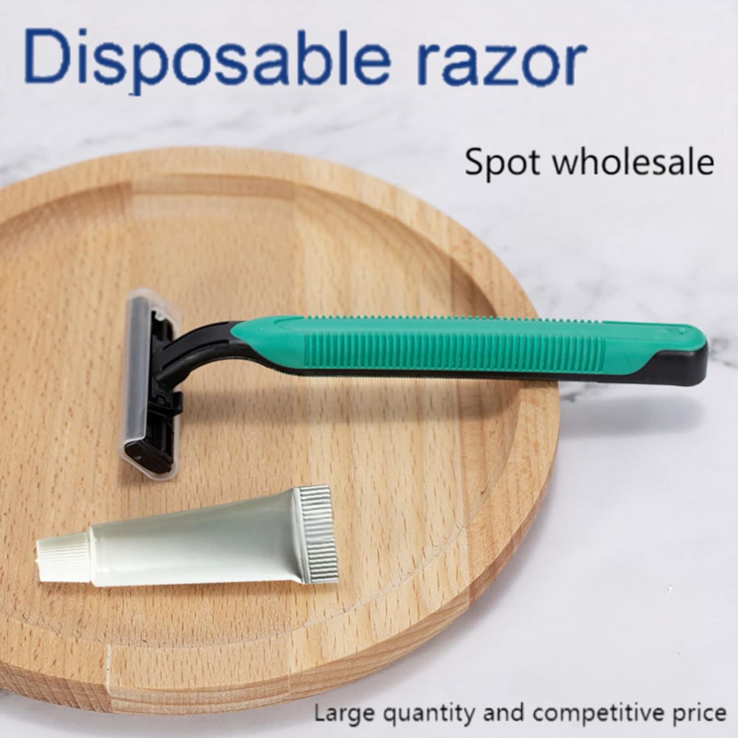 Bulk hotel and travel disposable razors - eco-friendly manual razors, hotel bathroom guest supplies, travel shaving kits, wholesale beauty products with shaving cream (1)