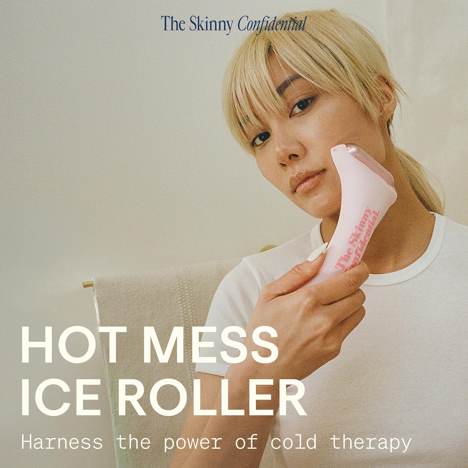 The Skinny Confidential HOT Mess Ice Roller for Face - Facial Roller Skincare Tools Contour, Tighten & De-Puff Skin - Self Care Beauty Gift for Women & Men for Clear, Radiant & Smoother-Looking Skin